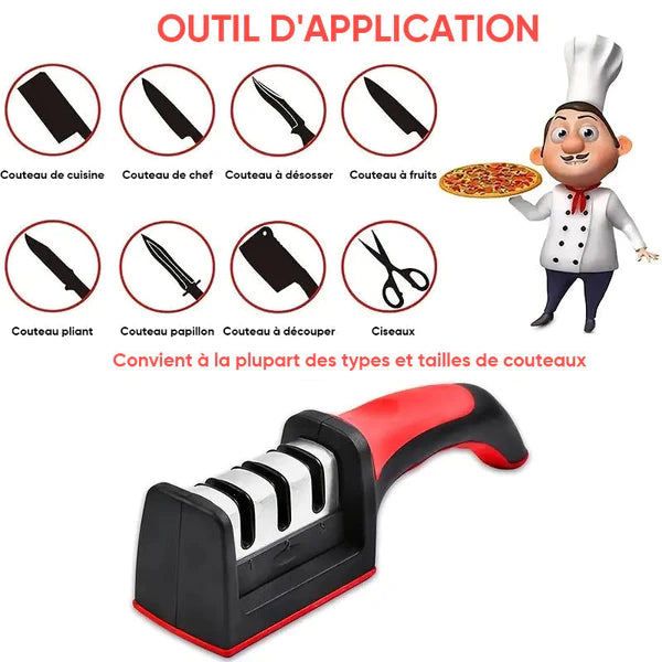 Afilador de cuchillos de cocina de 3 ranuras