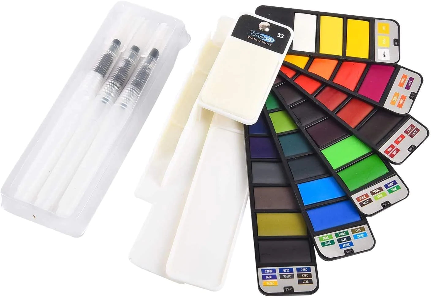 Kit De Acuarela Forma Abanico Portátil 42 Colores Giorgionep🎨