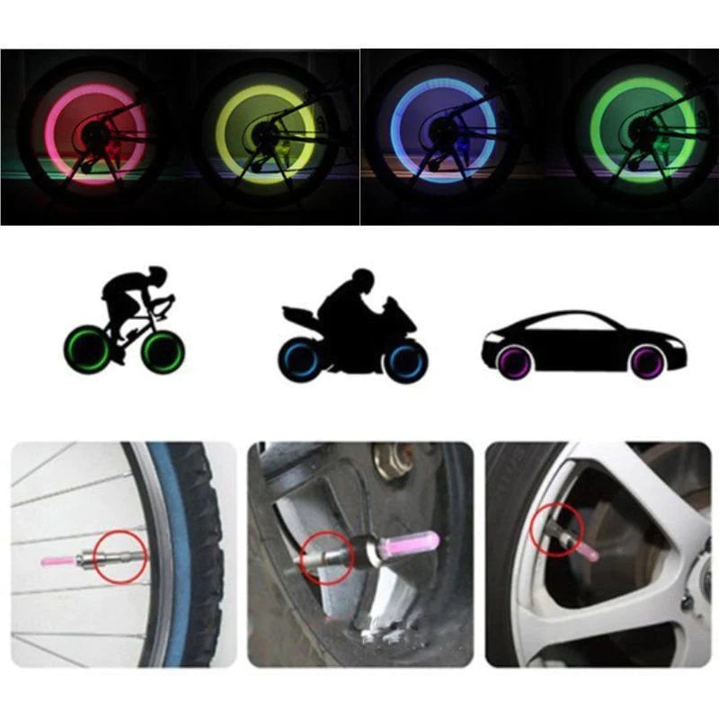 Wheel Lights ™ | Tapas Valvula Universal LED (Moto, Carro, Bicicleta)