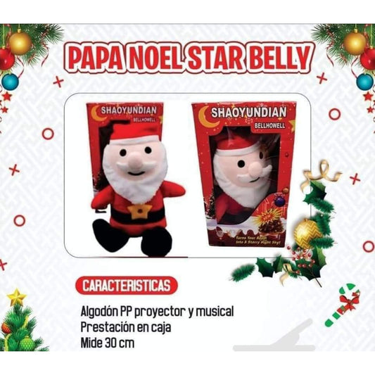 Papa Noel de Peluche con Proyector de Luz + Música🎅